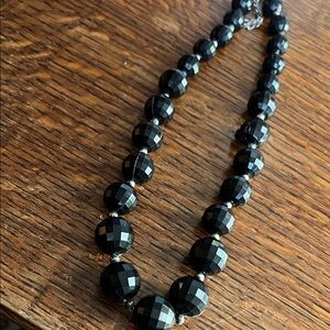 Faceted Black Bead Necklace for Women